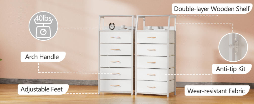 Premium Furnulem White Dresser – Stylish, Durable & Versatile Storage Solution 3 Furnulem White Dresser