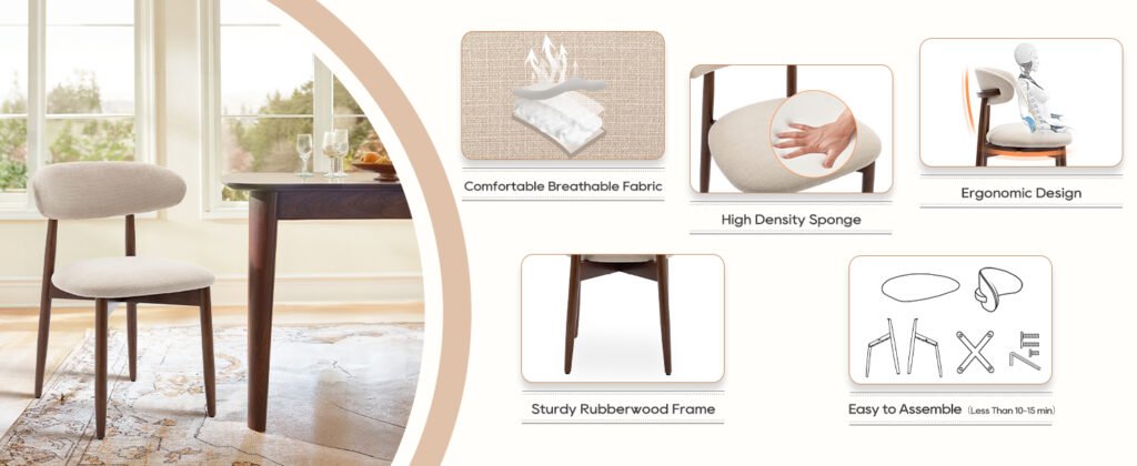 COLAMY Wooden Dining Chairs Set: The Ultimate Stylish Upgrade for Your Dining Room 2 COLAMY Wooden Dining Chairs Set