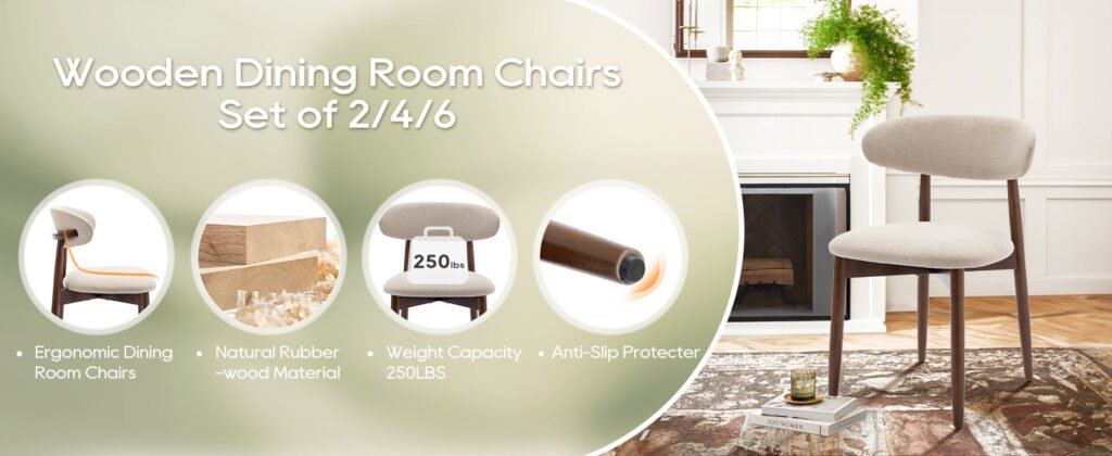 COLAMY Wooden Dining Chairs Set: The Ultimate Stylish Upgrade for Your Dining Room 1 COLAMY Wooden Dining Chairs Set