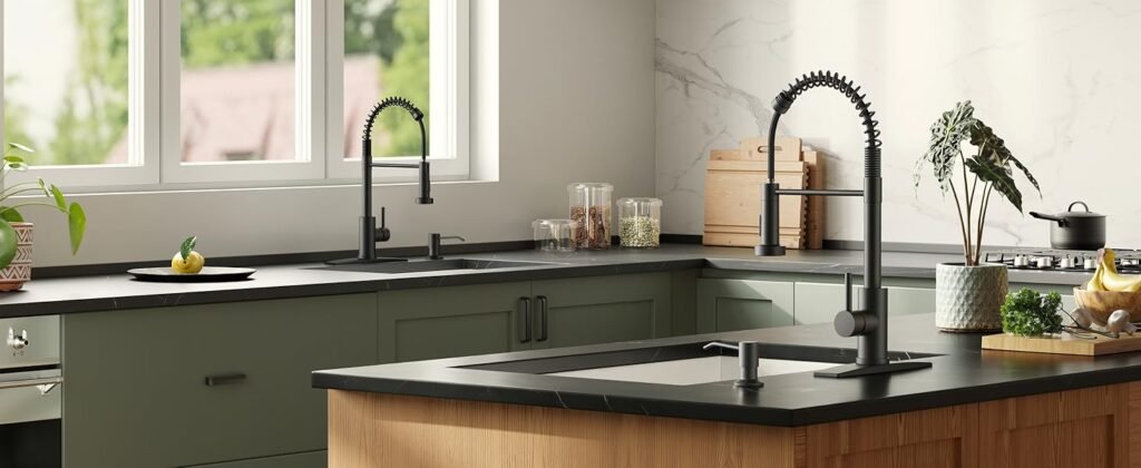 FORIOUS Black Kitchen Faucet