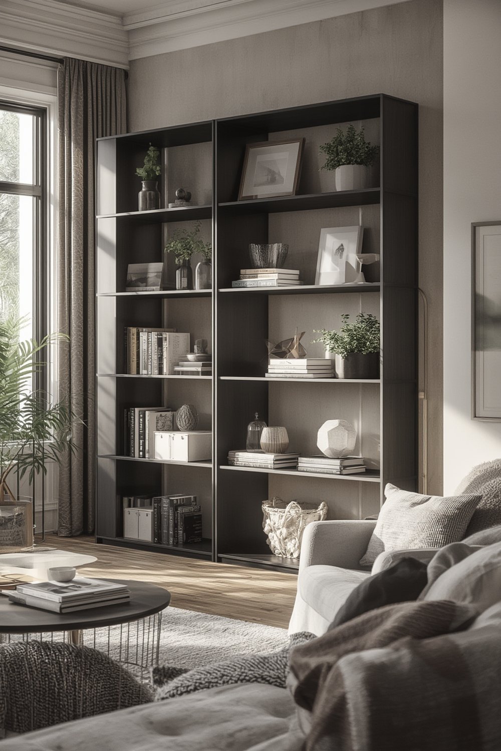 Furinno LUDER bookshelf organizer in blackwood finish