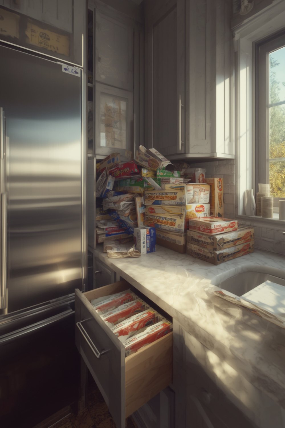 box organizer cutting through thick branch