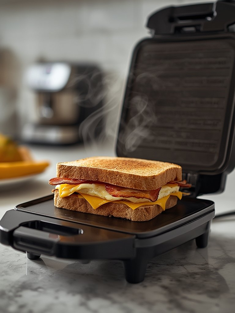 breakfast sandwich maker cooking