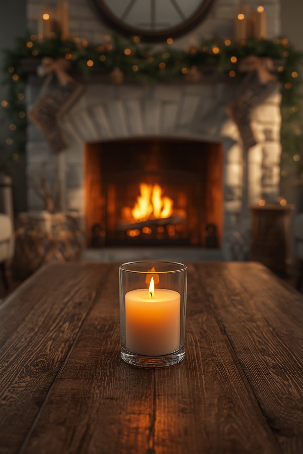 fireside candle cutting through thick branch