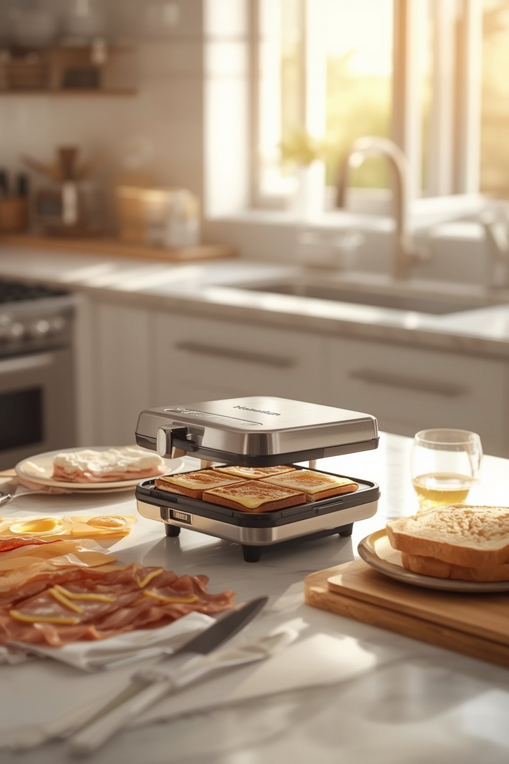 sandwich maker in modern kitchen