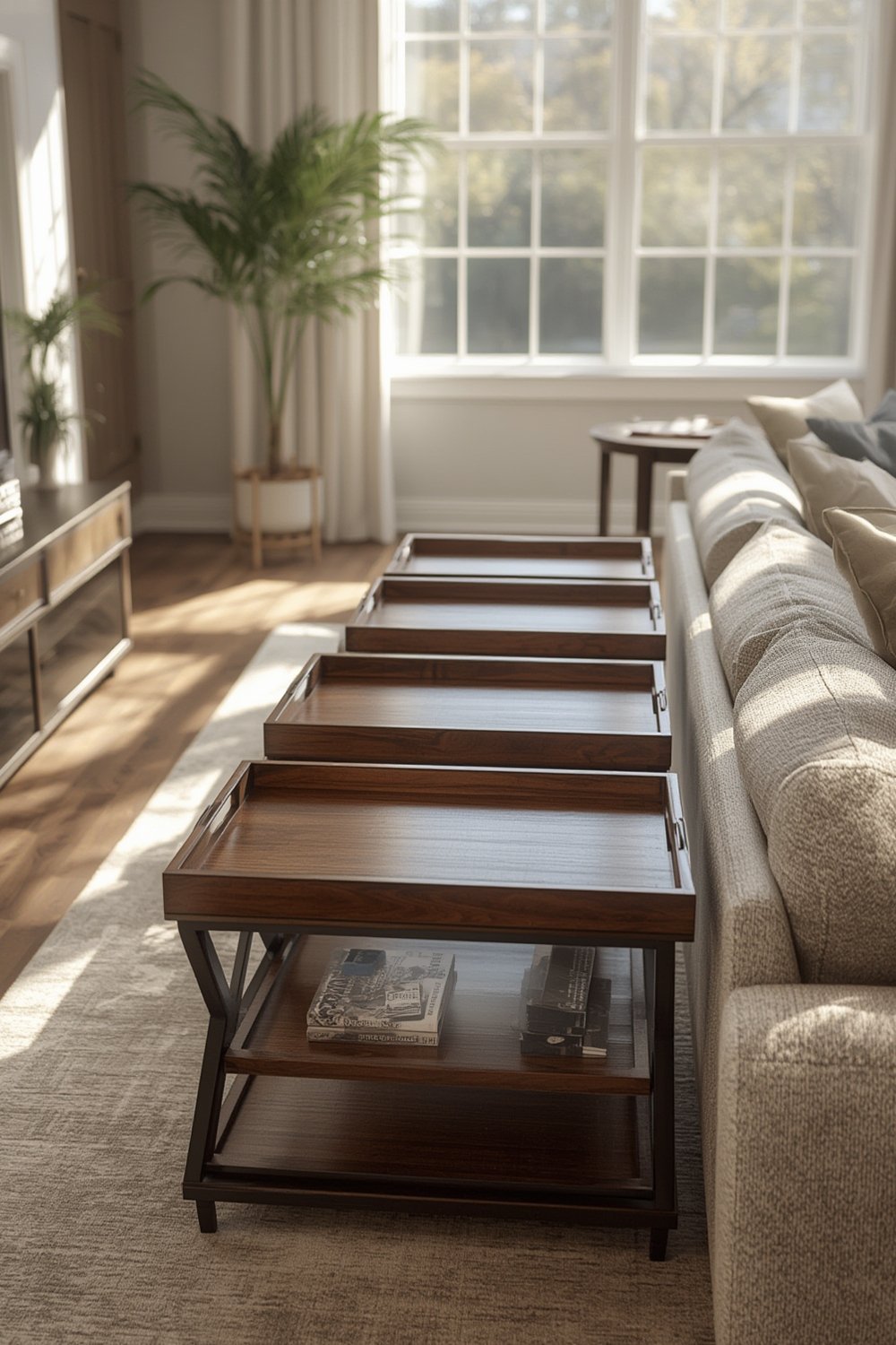 Tv Tray: 7 Ultimate Steps For Best Organization - 2026 Guide 1 tv tray in use as dinner table - Foldable snack table in living room