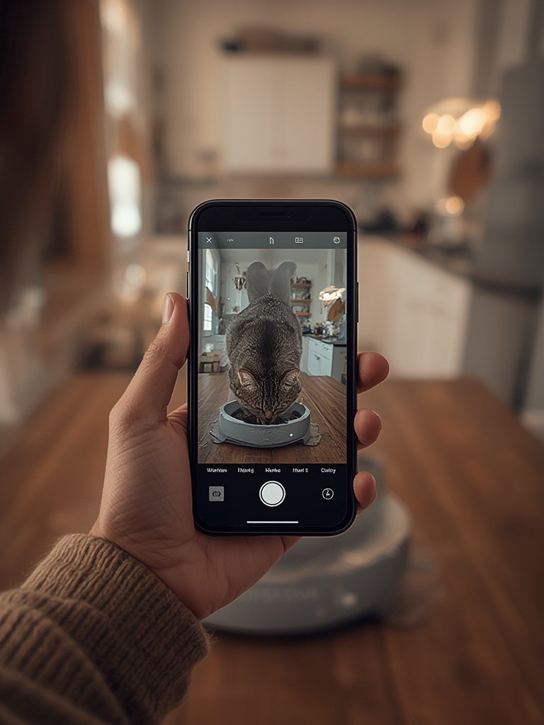 automatic cat feeder with camera - Illustration 2