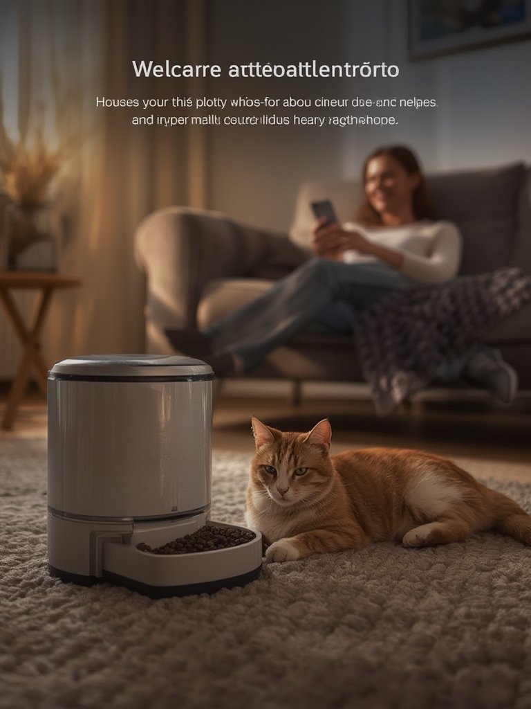 automatic cat feeder with camera - Illustration 3