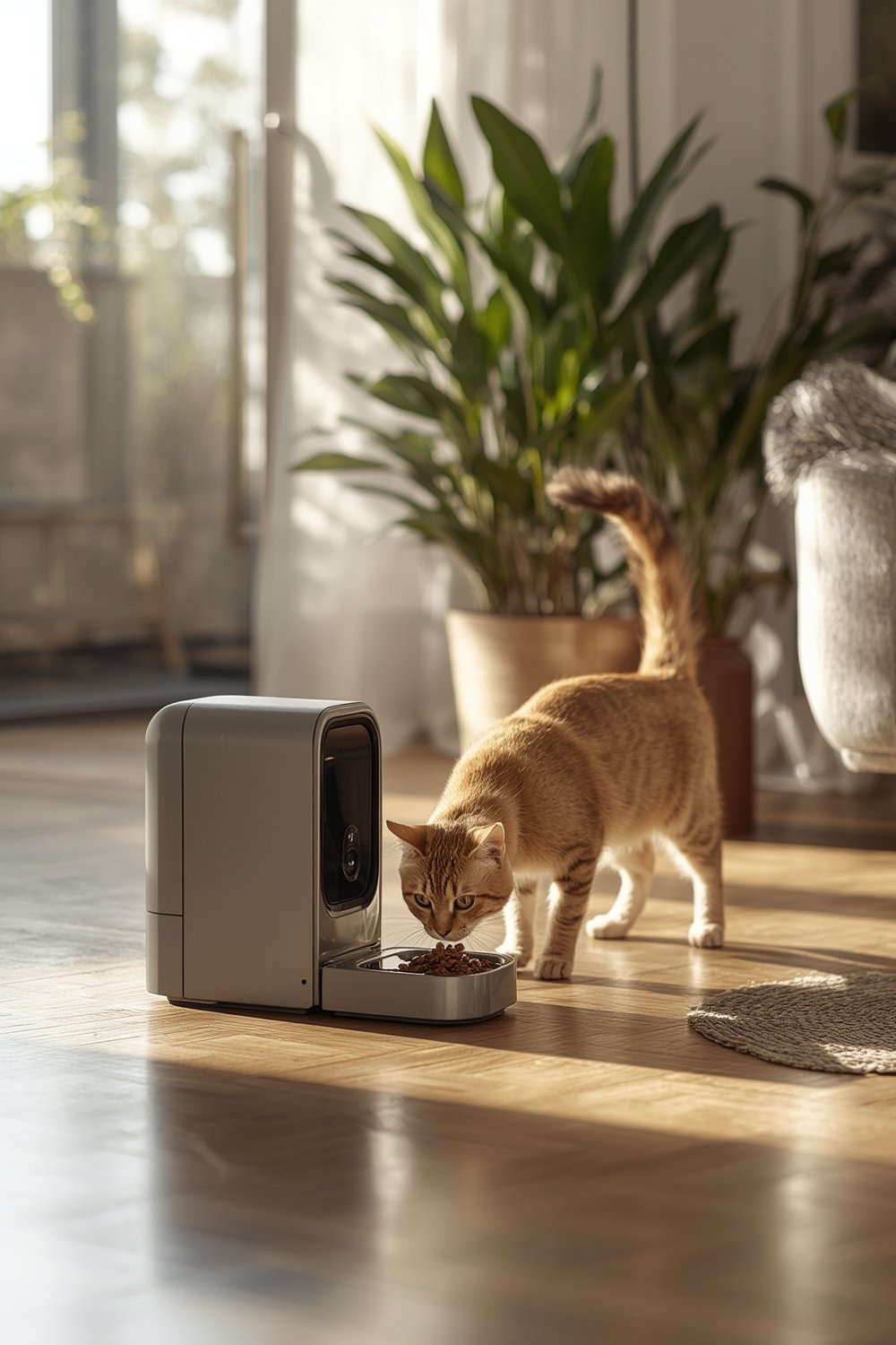 automatic cat feeder with camera - Illustration 1