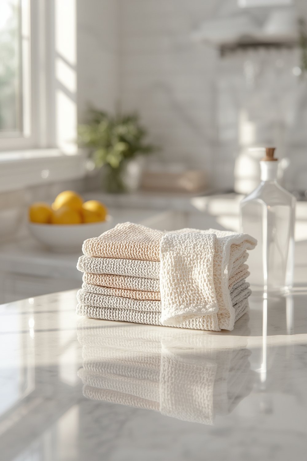 waffle dishcloths in kitchen setting